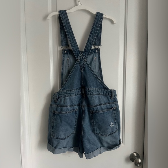 H & M Divided Distressed Overalls Blue Jean | 6 - Picture 3 of 3